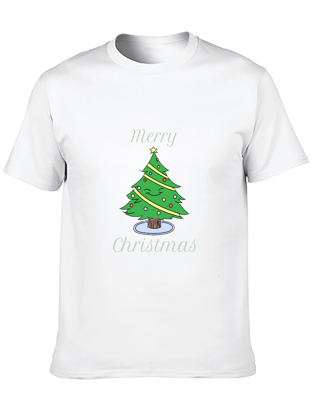 Merry Christmas Tree Graphic Black T-Shirt