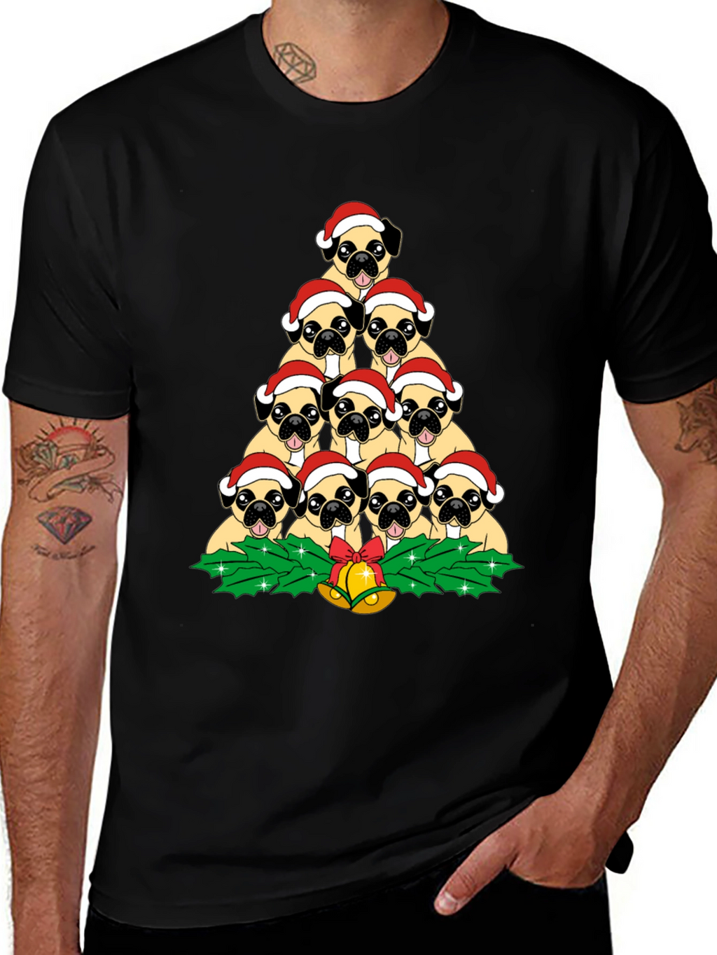 Pug Christmas Tree T-Shirt