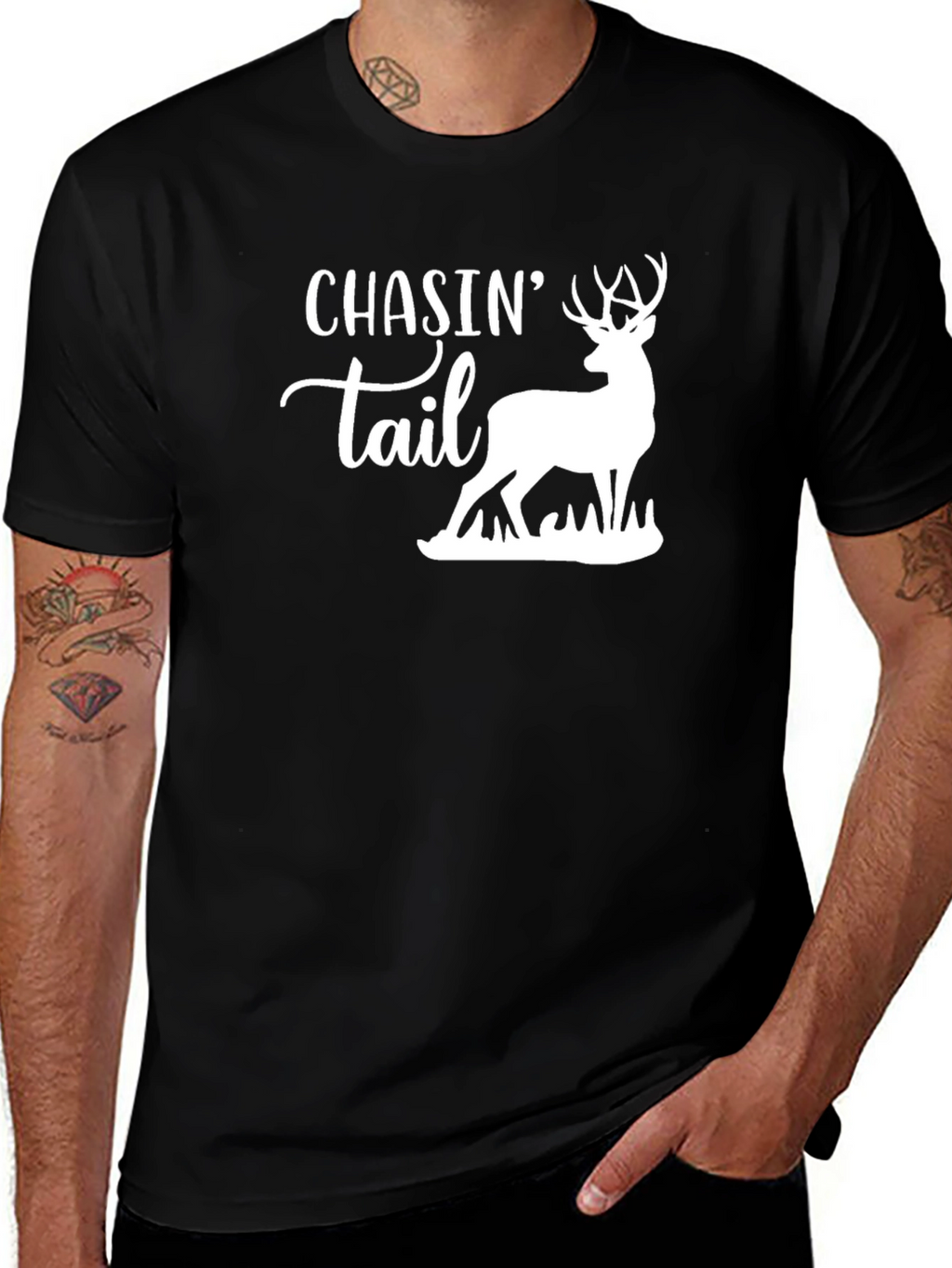 Chasin Tail Deer Graphic Tee - Black