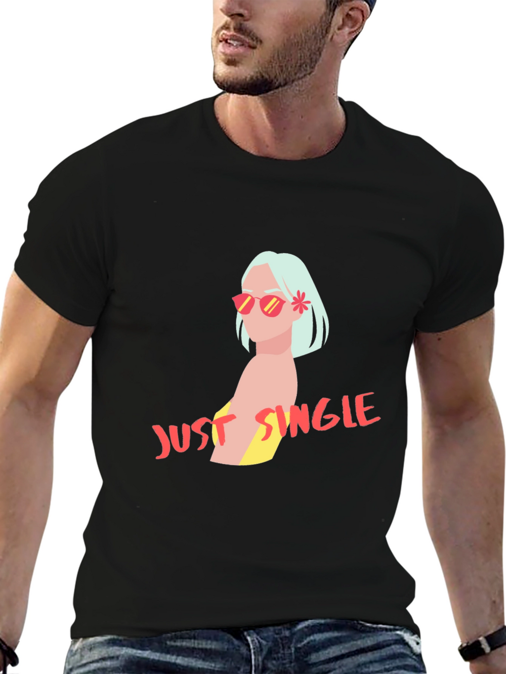 Just Single T-Shirt - Trendy Graphic Tee