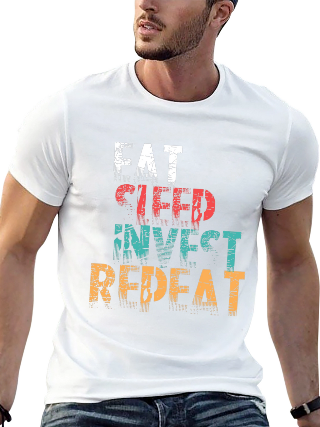 Eat Sleep Invest Repeat Graphic T-Shirt