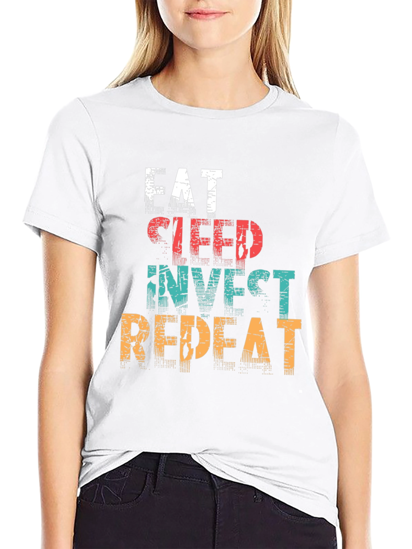Eat Sleep Invest Repeat Graphic T-Shirt