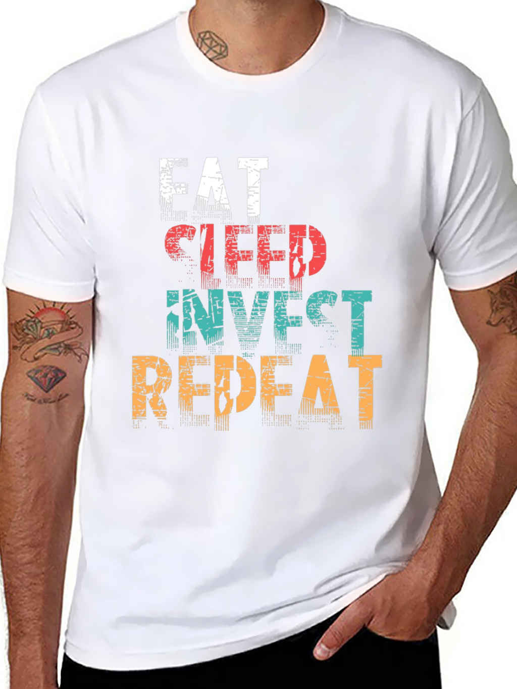 Eat Sleep Invest Repeat Graphic T-Shirt