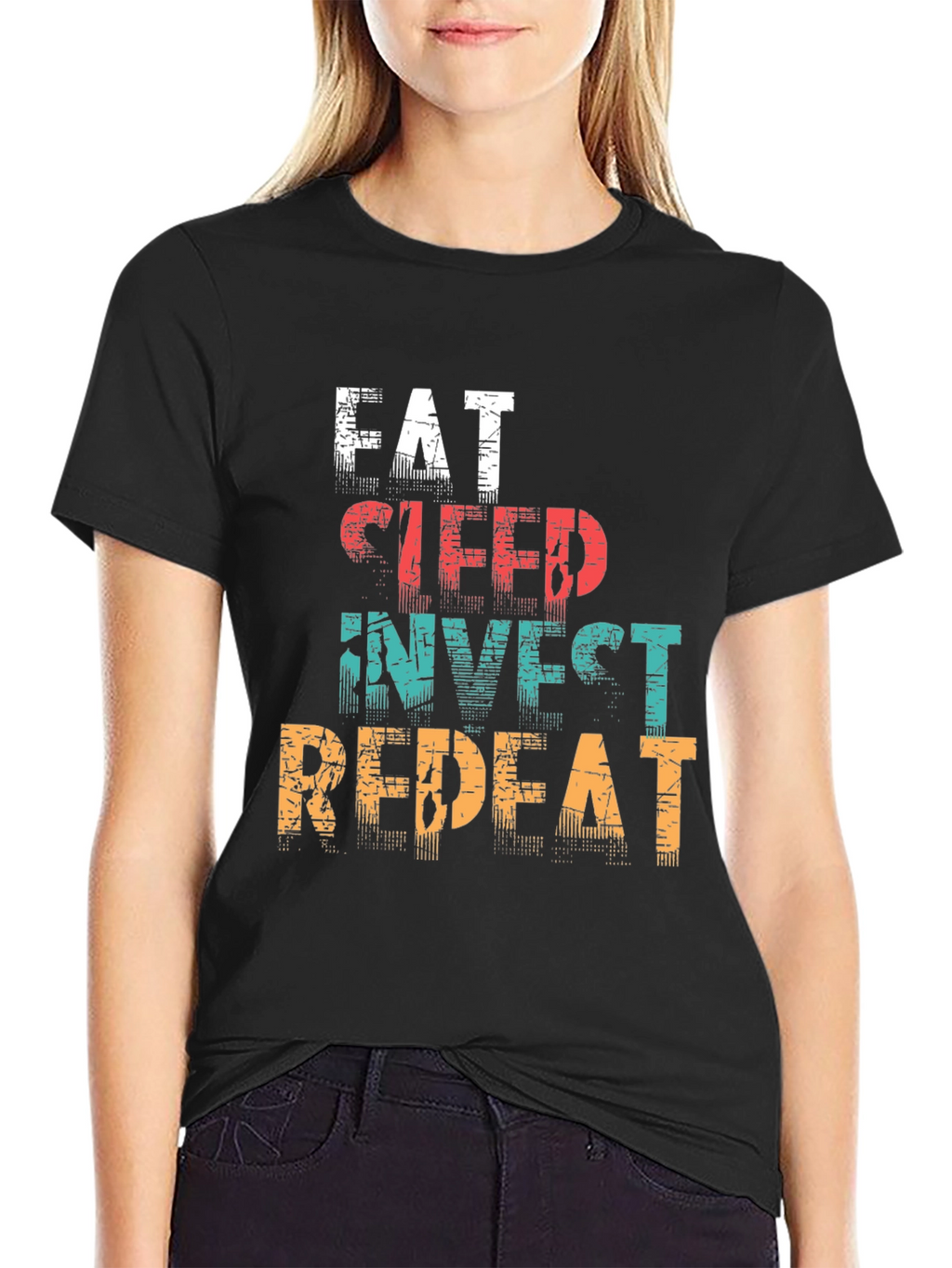 Eat Sleep Invest Repeat Graphic T-Shirt