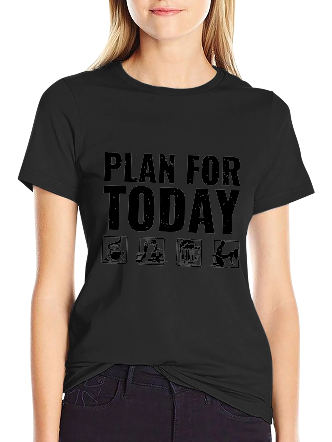 Plan for Today Black T-Shirt