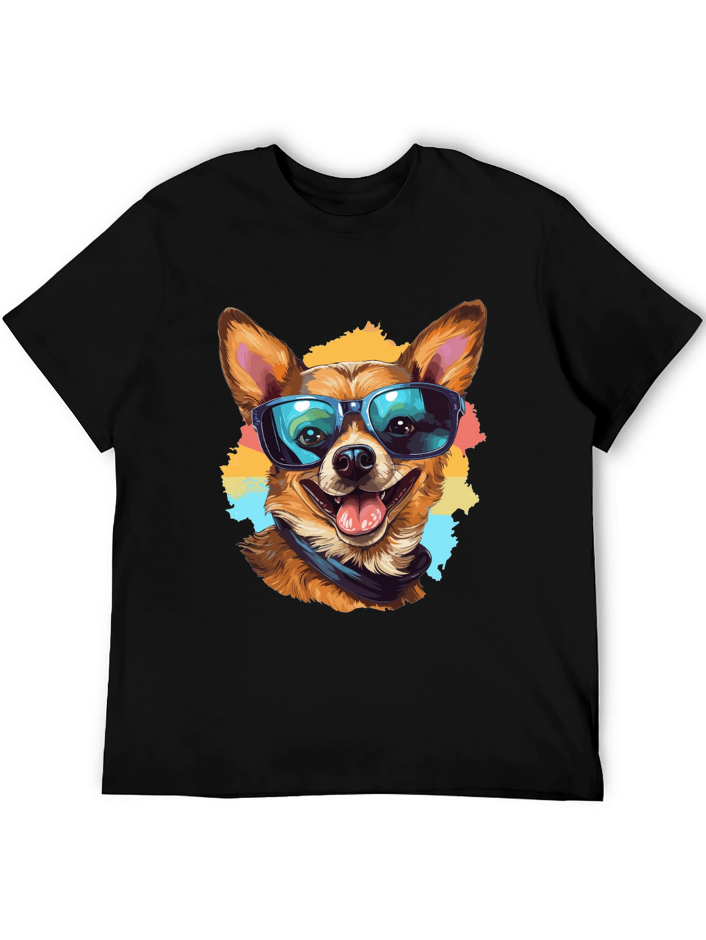 Cool Dog Graphic Tee - Black Cotton T-Shirt