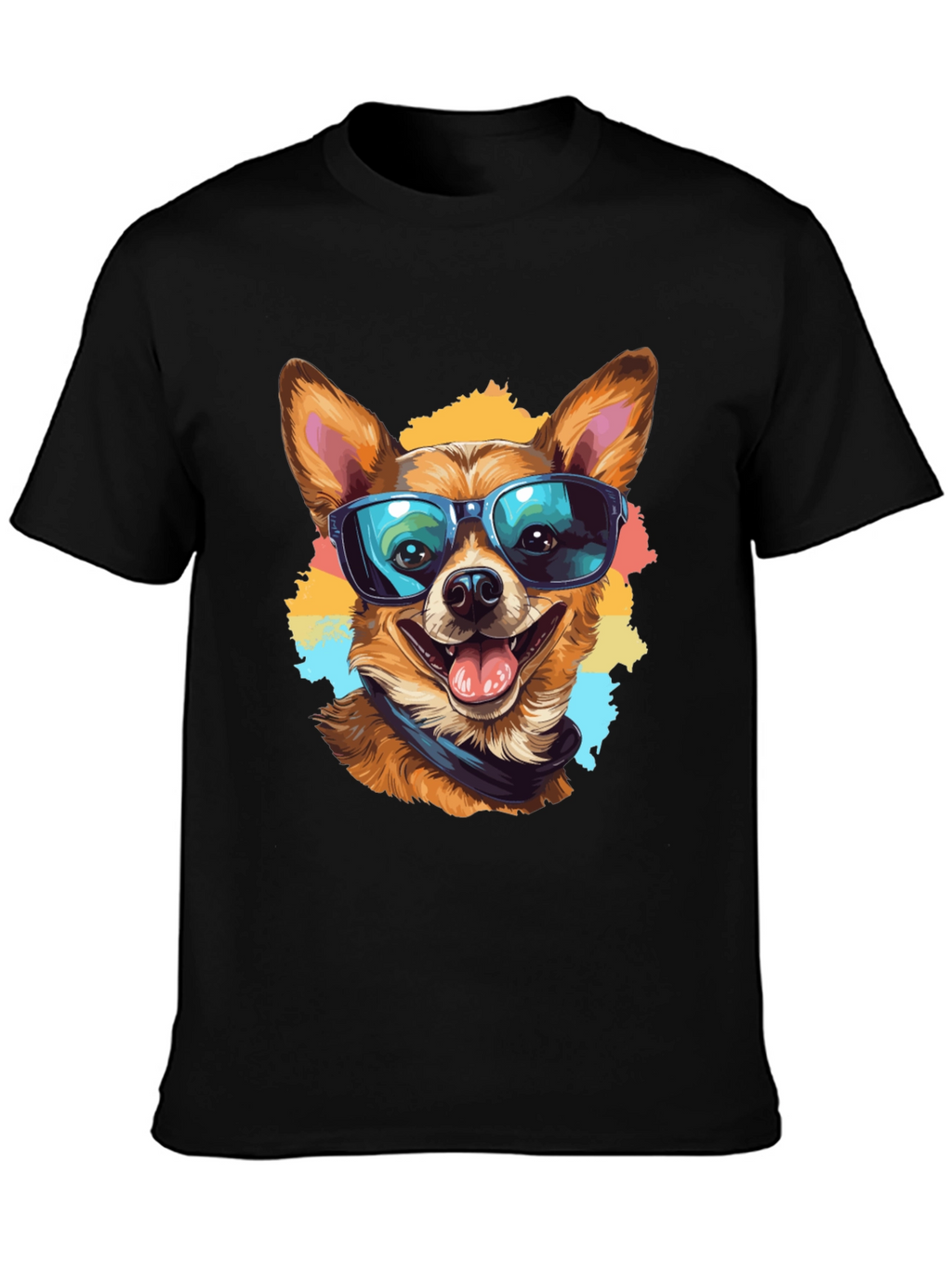 Cool Dog Graphic Tee - Black Cotton T-Shirt