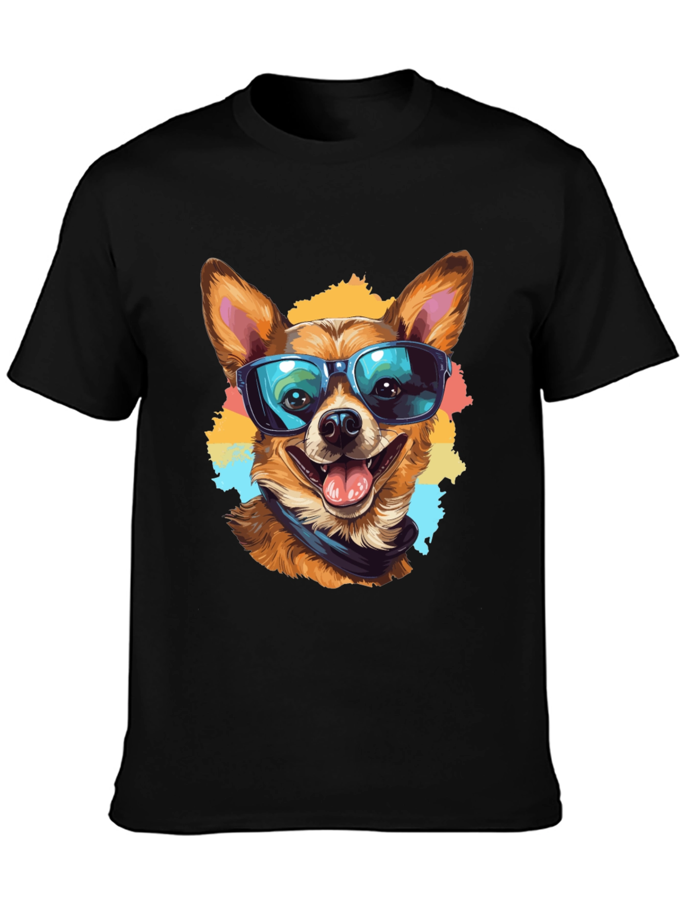 Cool Dog Graphic Tee - Black Cotton T-Shirt