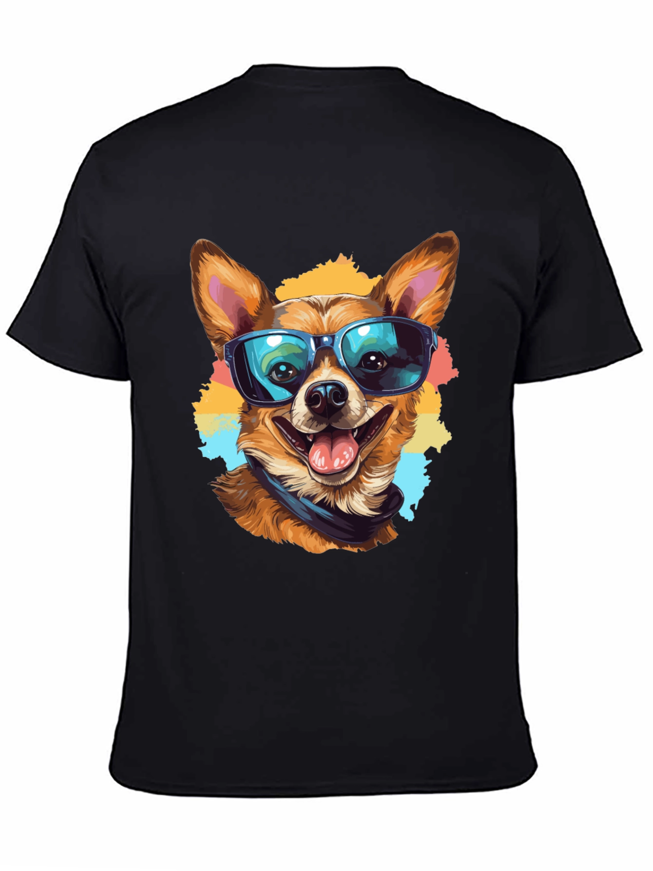 Cool Dog Graphic Tee - Black Cotton T-Shirt