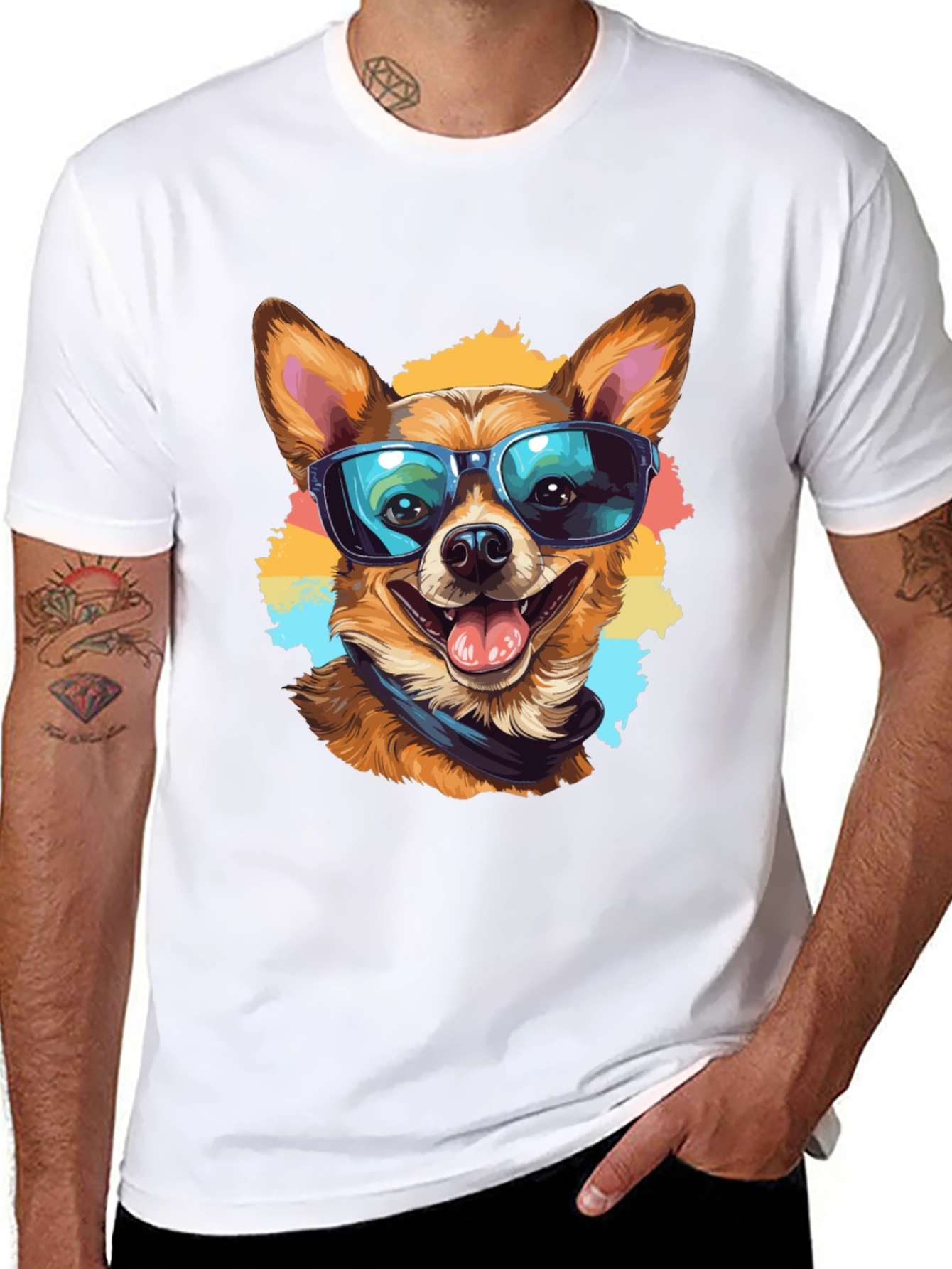 Cool Dog Graphic Tee - Black Cotton T-Shirt