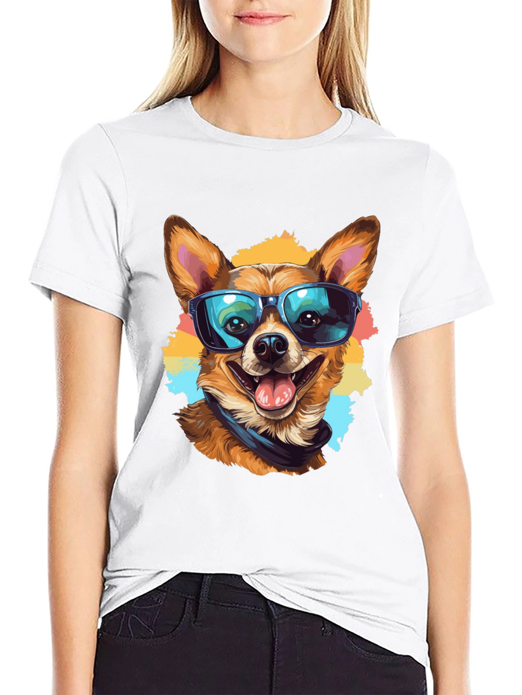 Cool Dog Graphic Tee - Black Cotton T-Shirt