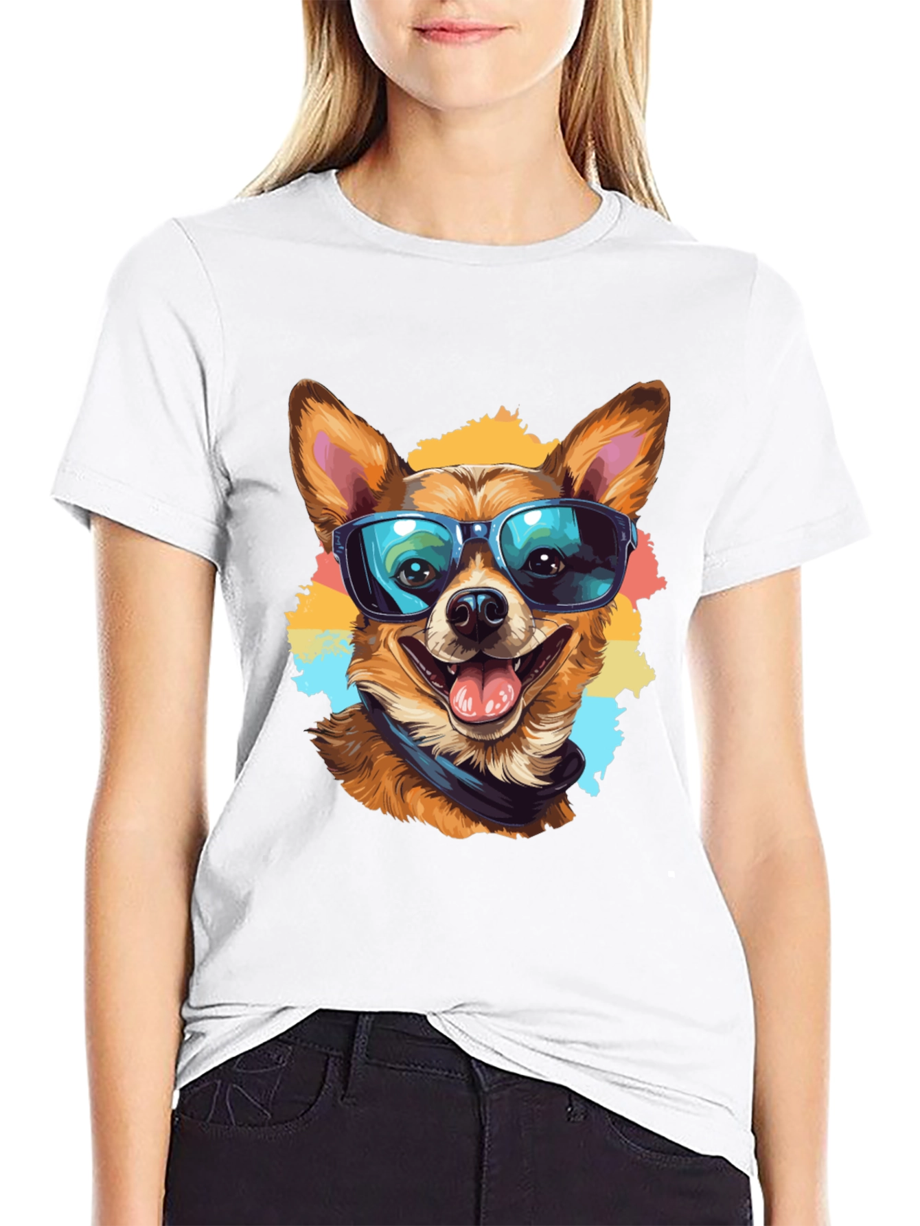 Cool Dog Graphic Tee - Black Cotton T-Shirt