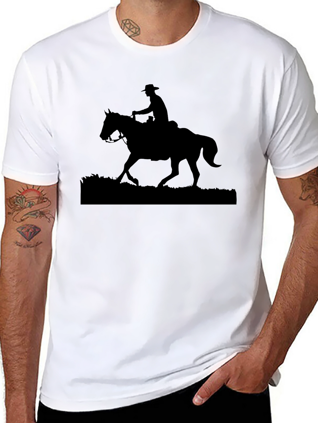 Cowboy Silhouette Black T-Shirt