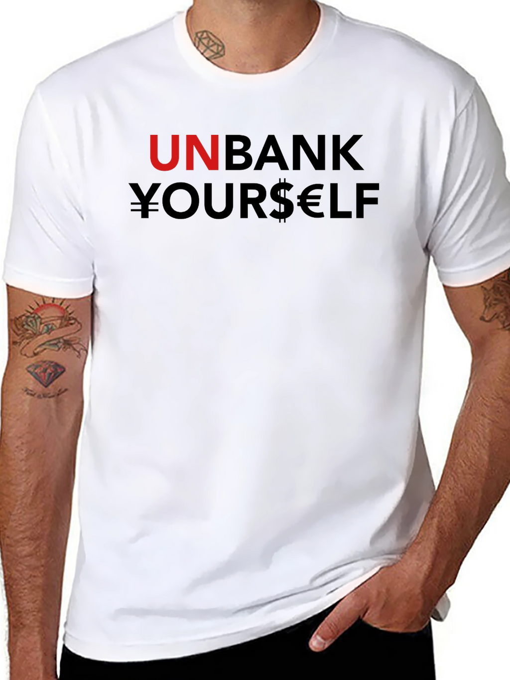 Unbank Yourself T-Shirt Black Cotton Blend