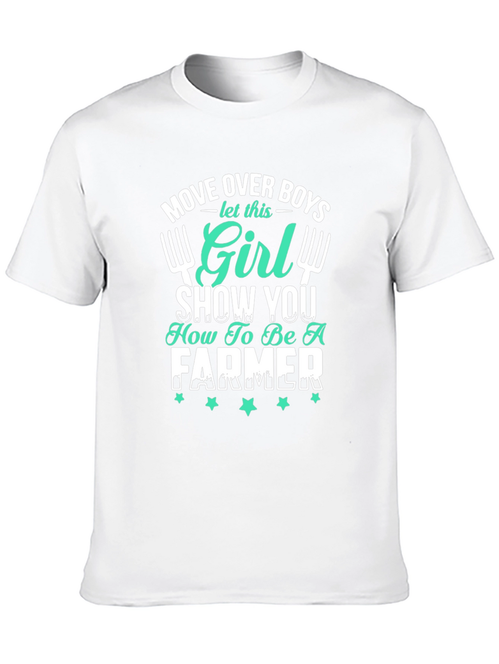 Girl Farmer Graphic T-Shirt - Black