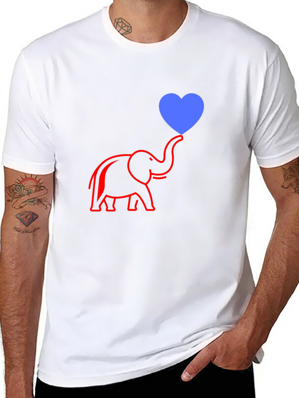 Elephant Heart Graphic Tee - Modern Casual Style
