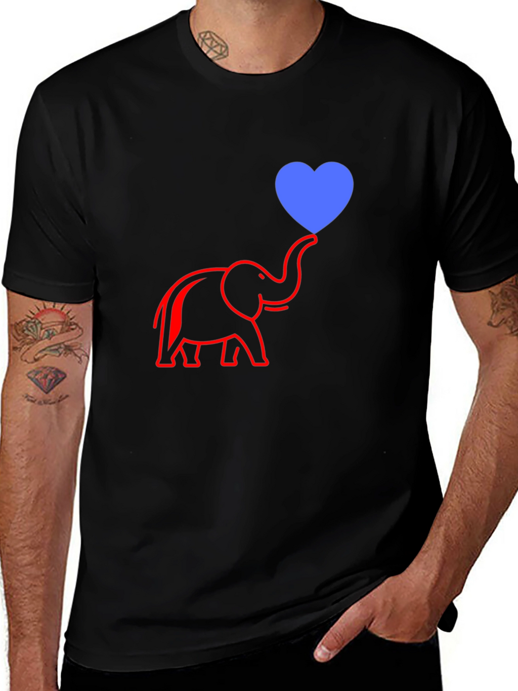 Elephant Heart Graphic Tee - Modern Casual Style