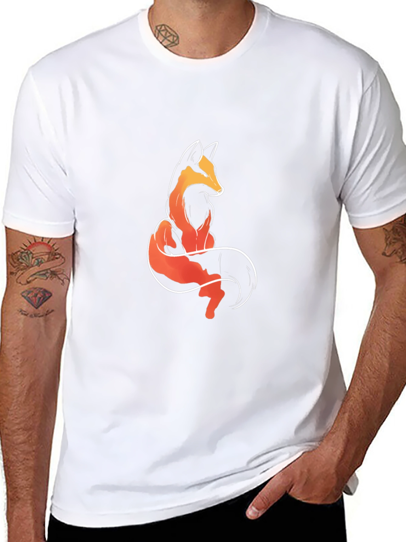 Fox Graphic Tee - Stylish Mens Black T-Shirt