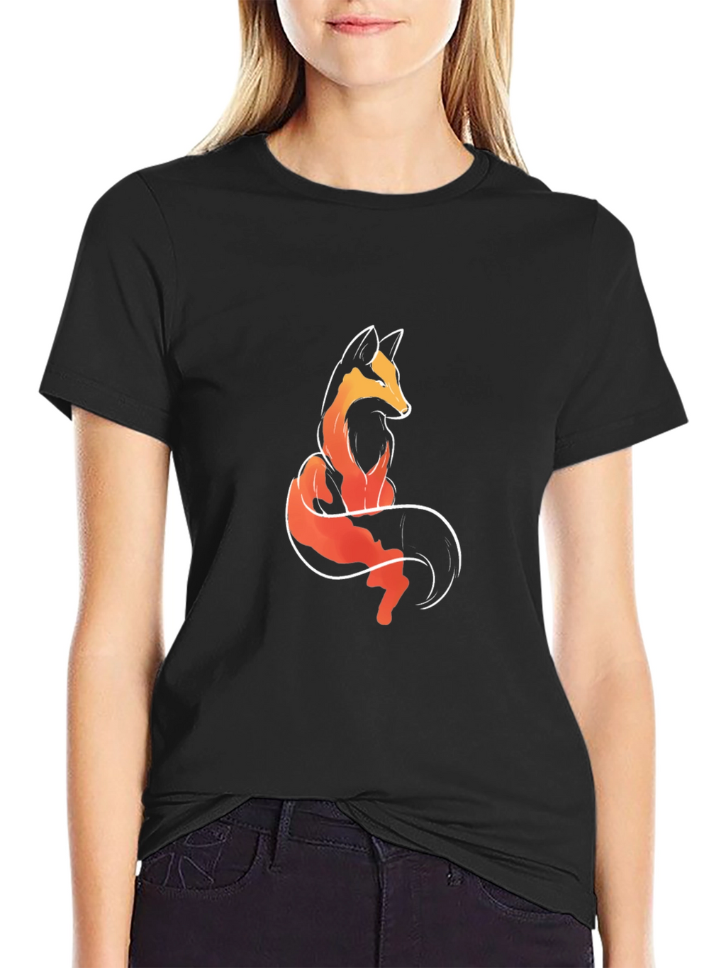 Fox Graphic Tee - Stylish Mens Black T-Shirt