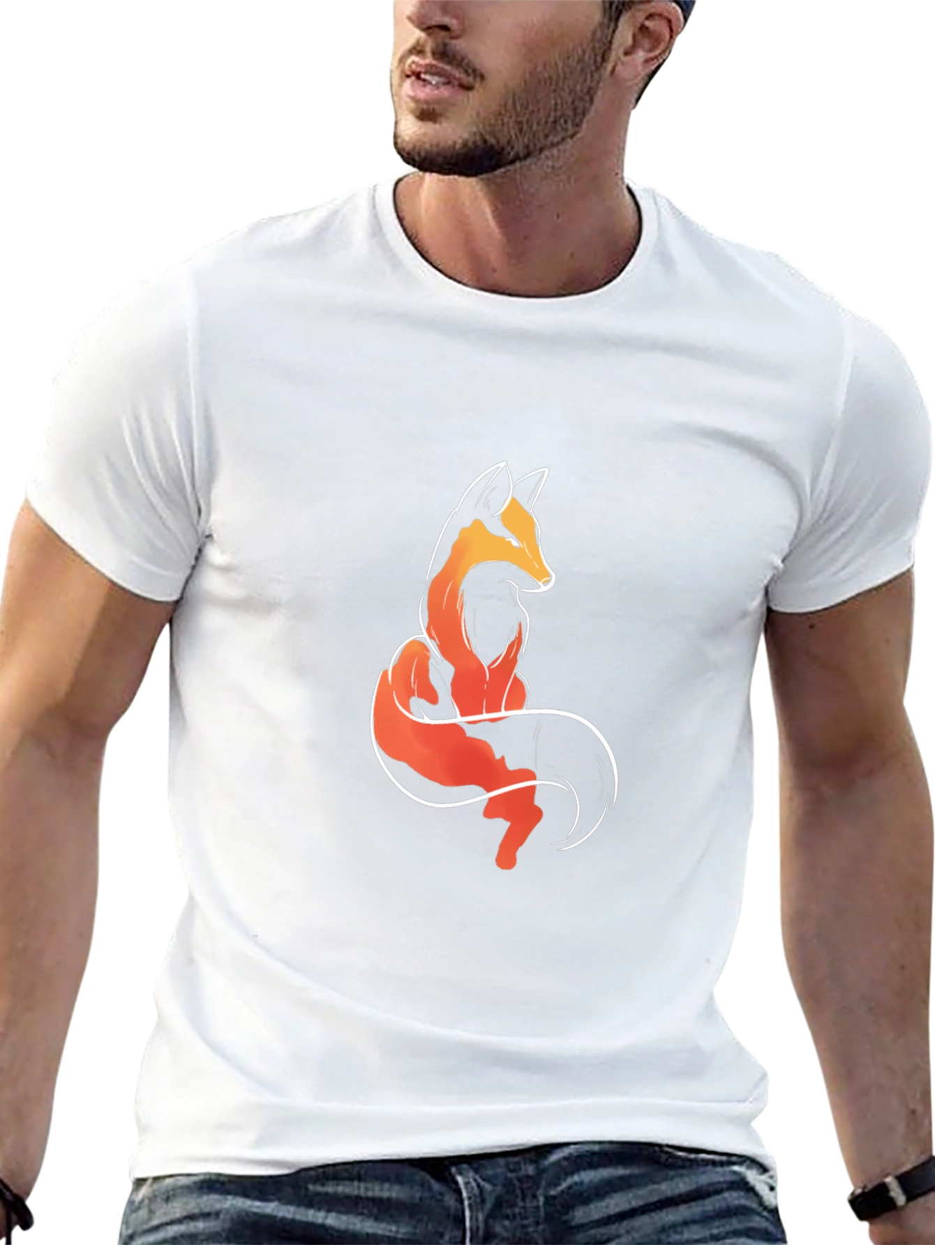 Fox Graphic Tee - Stylish Mens Black T-Shirt