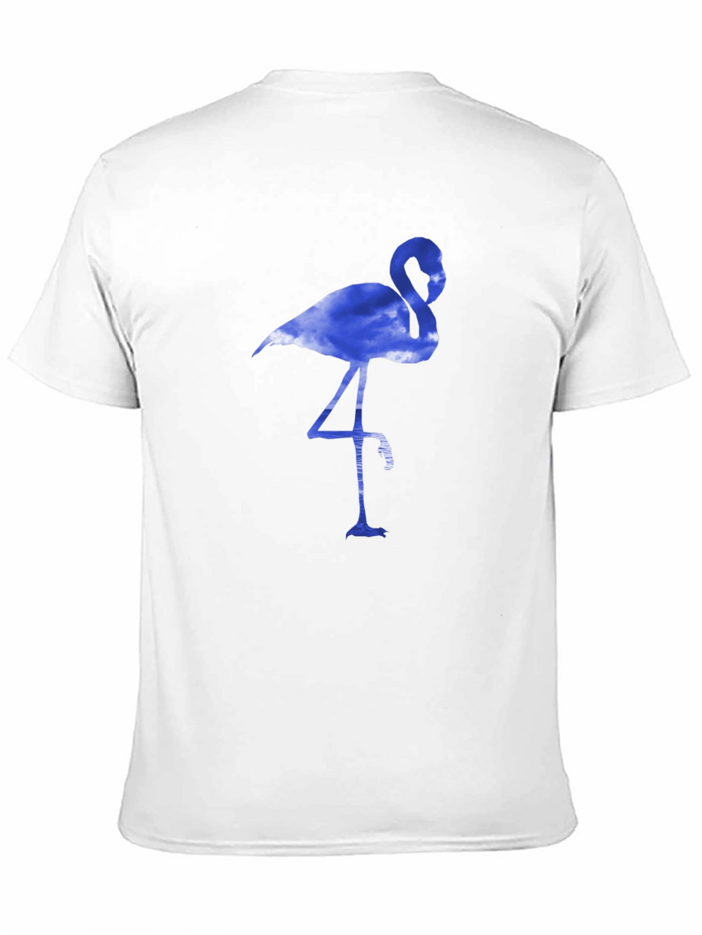 Mens Black T-Shirt with Blue Flamingo Design