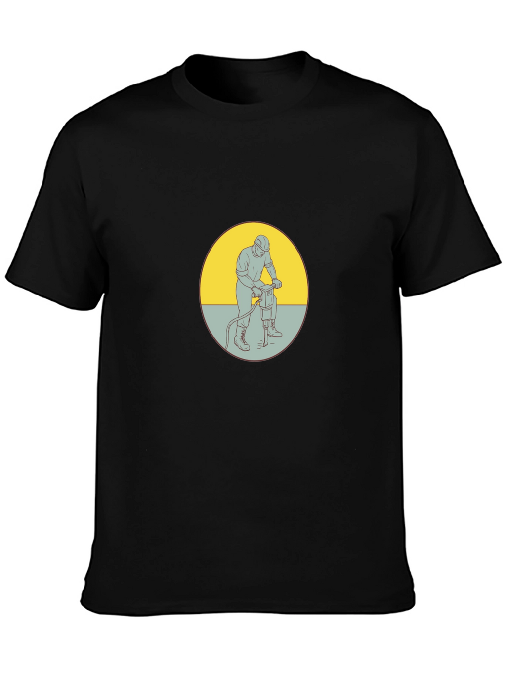 Construction Worker Graphic Tee - Black