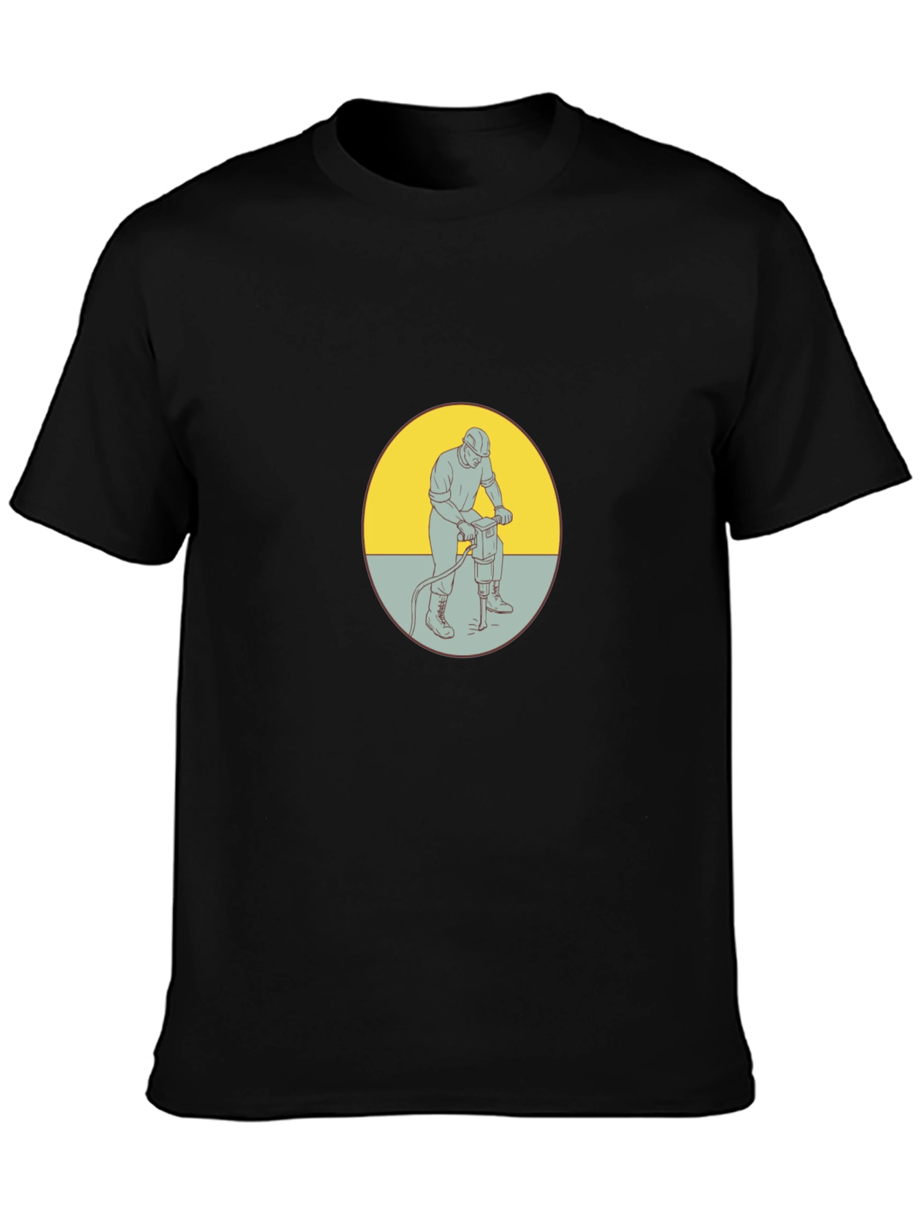 Construction Worker Graphic Tee - Black