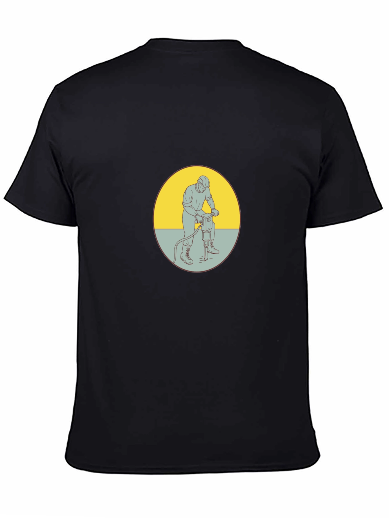 Construction Worker Graphic Tee - Black