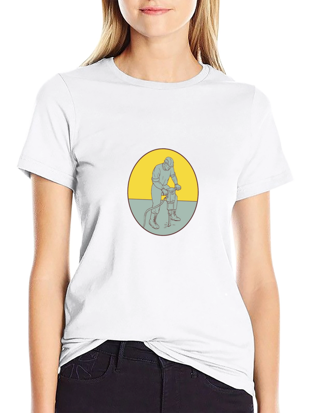 Construction Worker Graphic Tee - Black