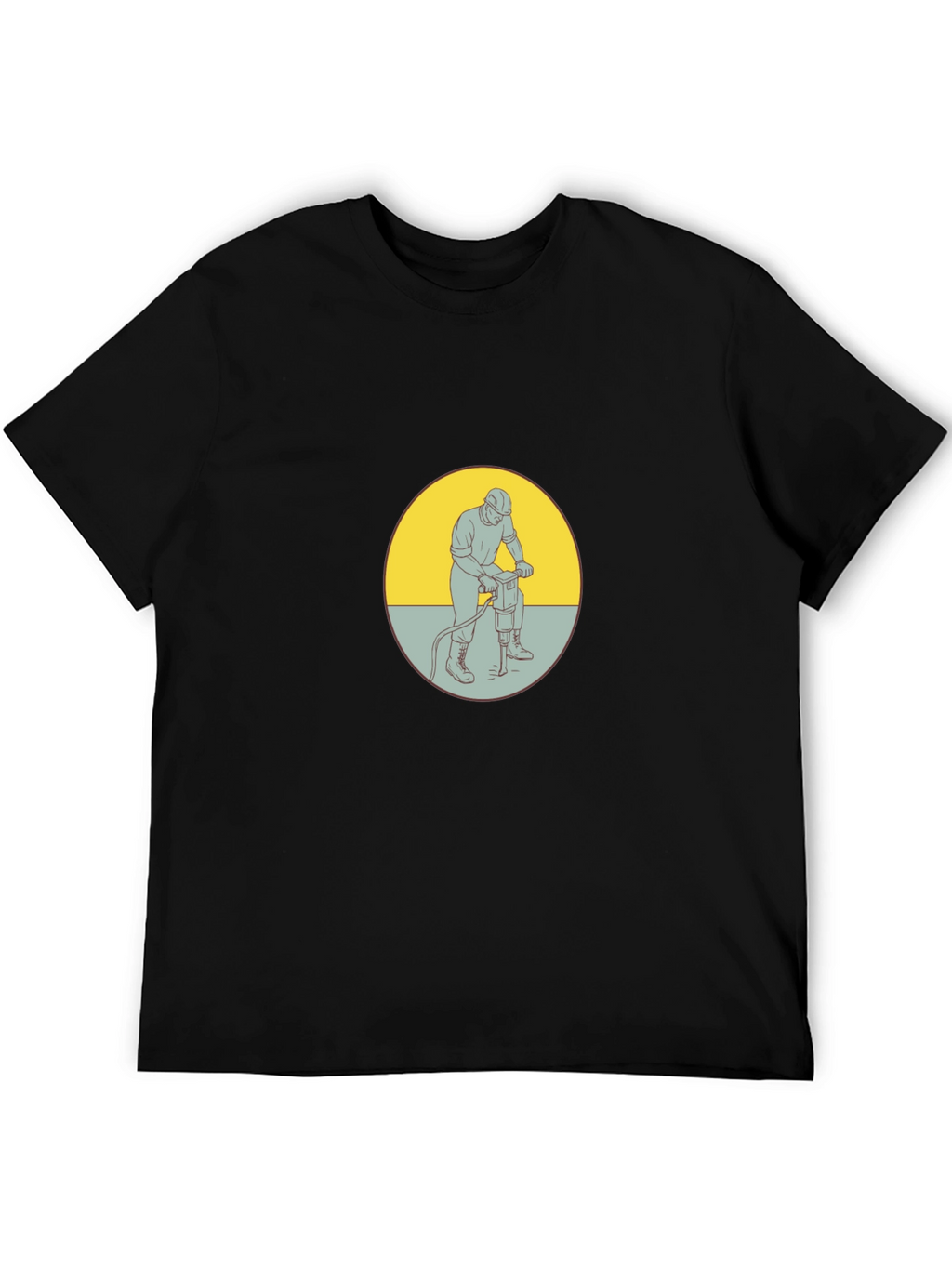 Construction Worker Graphic Tee - Black