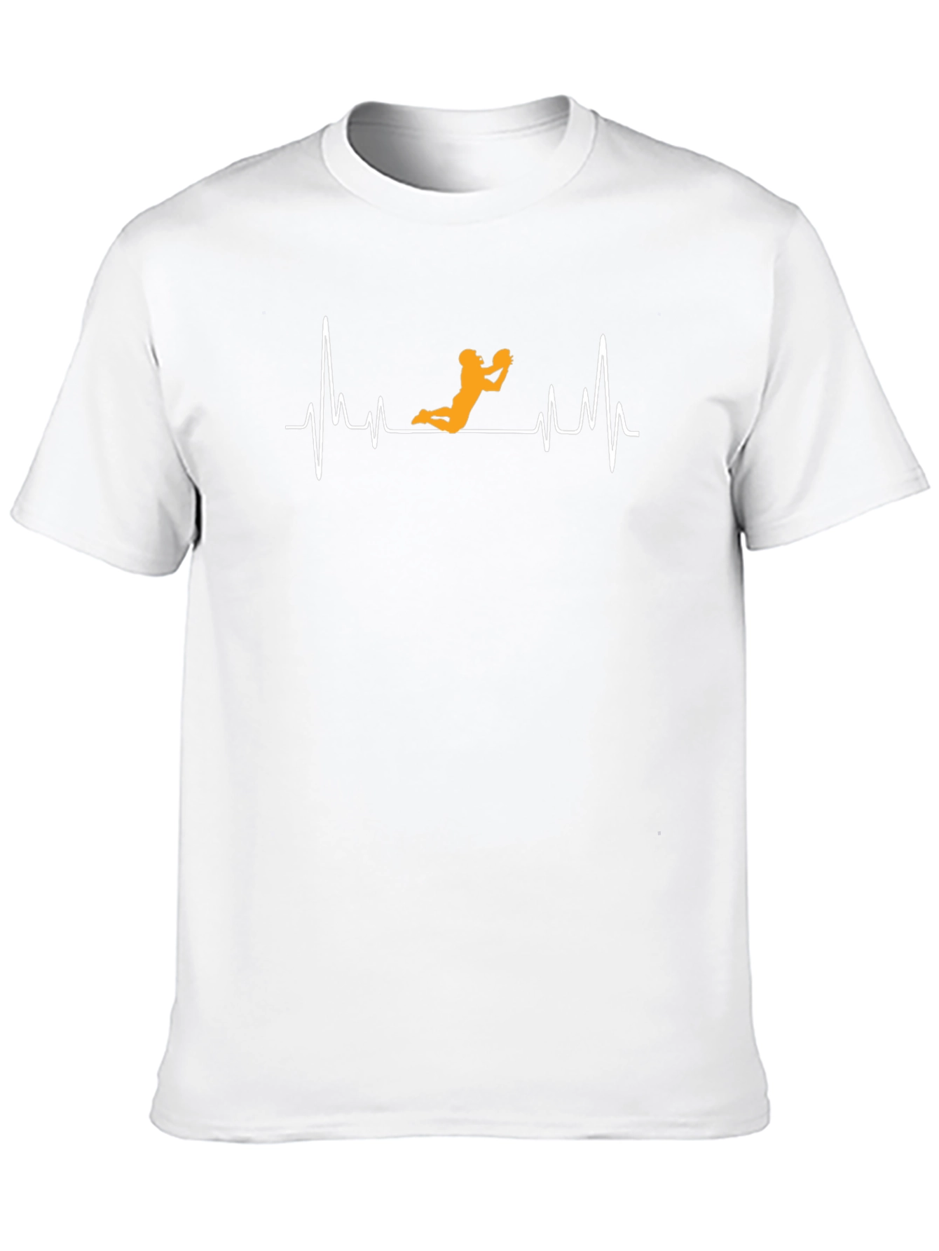 Football Heartbeat Graphic Tee - Black Cotton Casual T-Shirt
