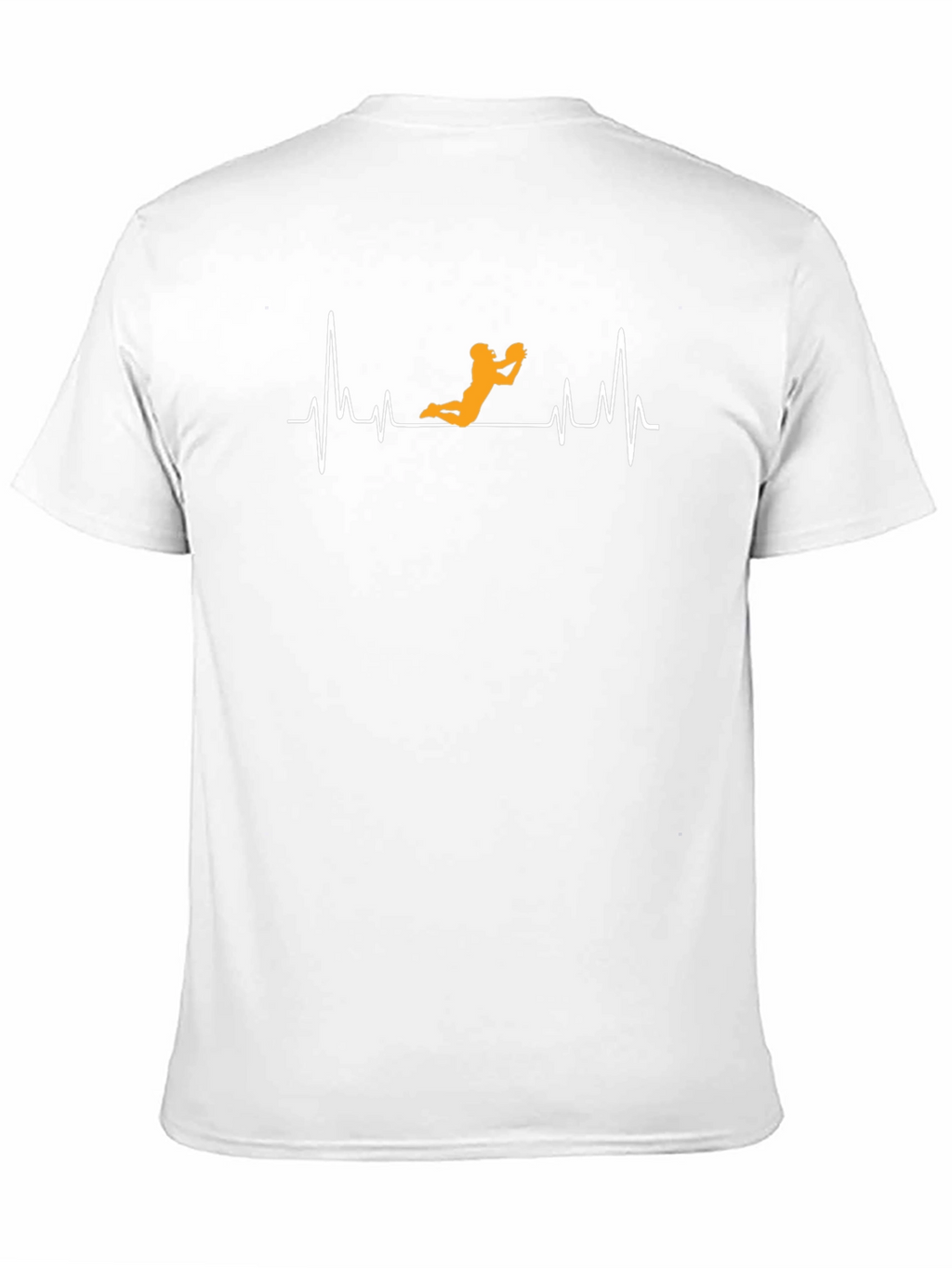 Football Heartbeat Graphic Tee - Black Cotton Casual T-Shirt