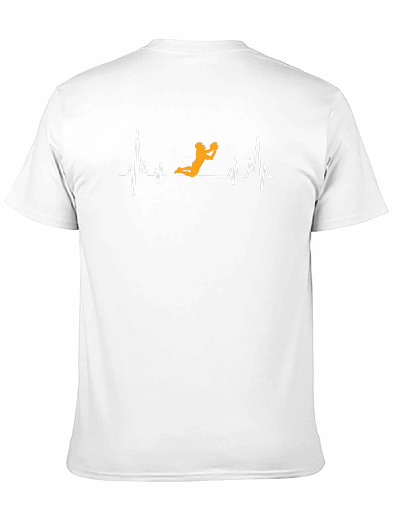 Football Heartbeat Graphic Tee - Black Cotton Casual T-Shirt