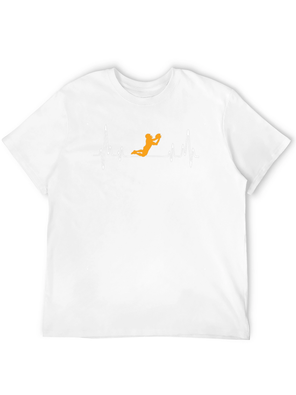 Football Heartbeat Graphic Tee - Black Cotton Casual T-Shirt