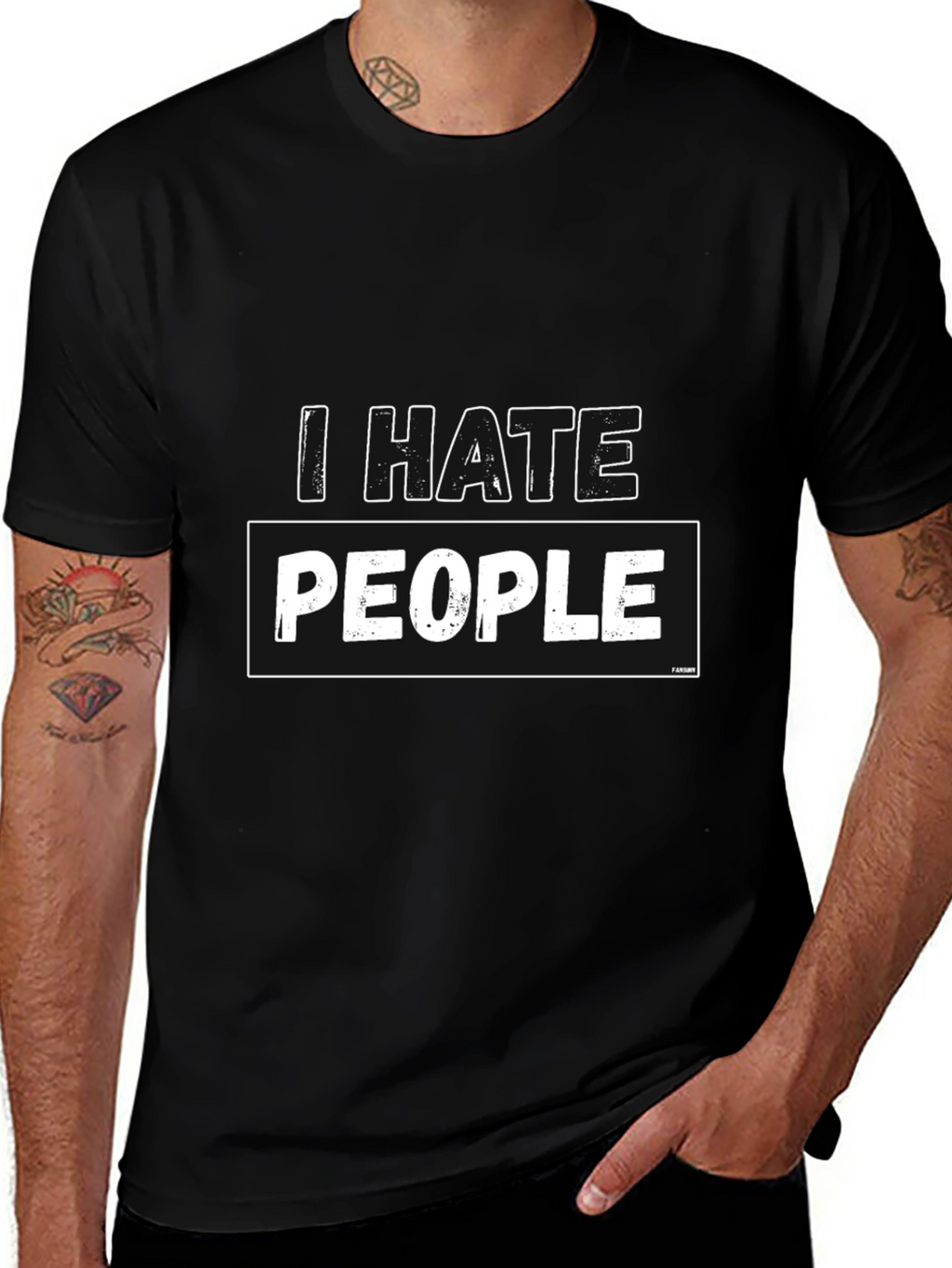 I Hate People Graphic Tee - Black Cotton T-Shirt