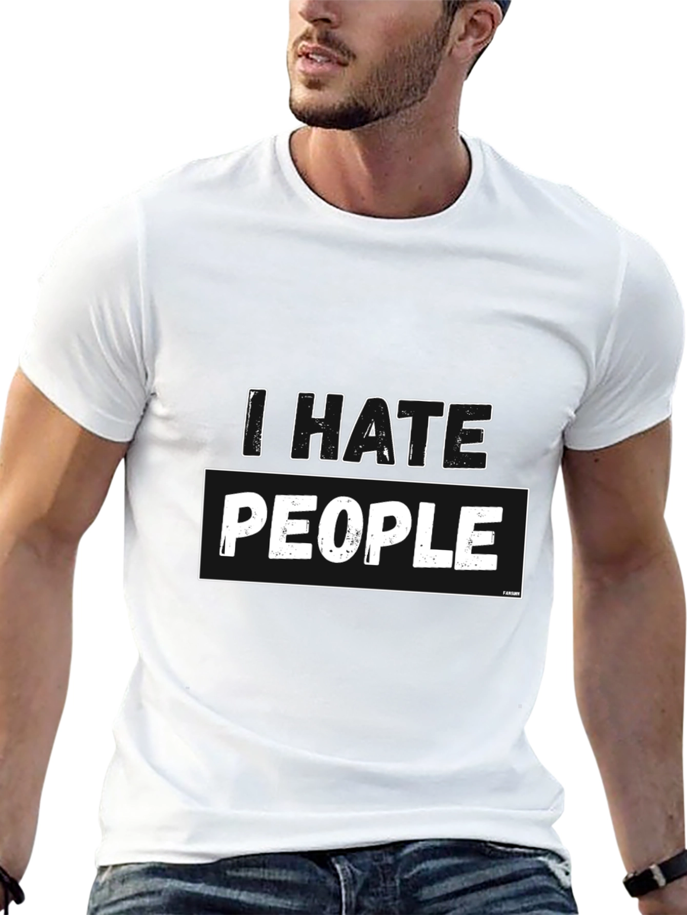 I Hate People Graphic Tee - Black Cotton T-Shirt