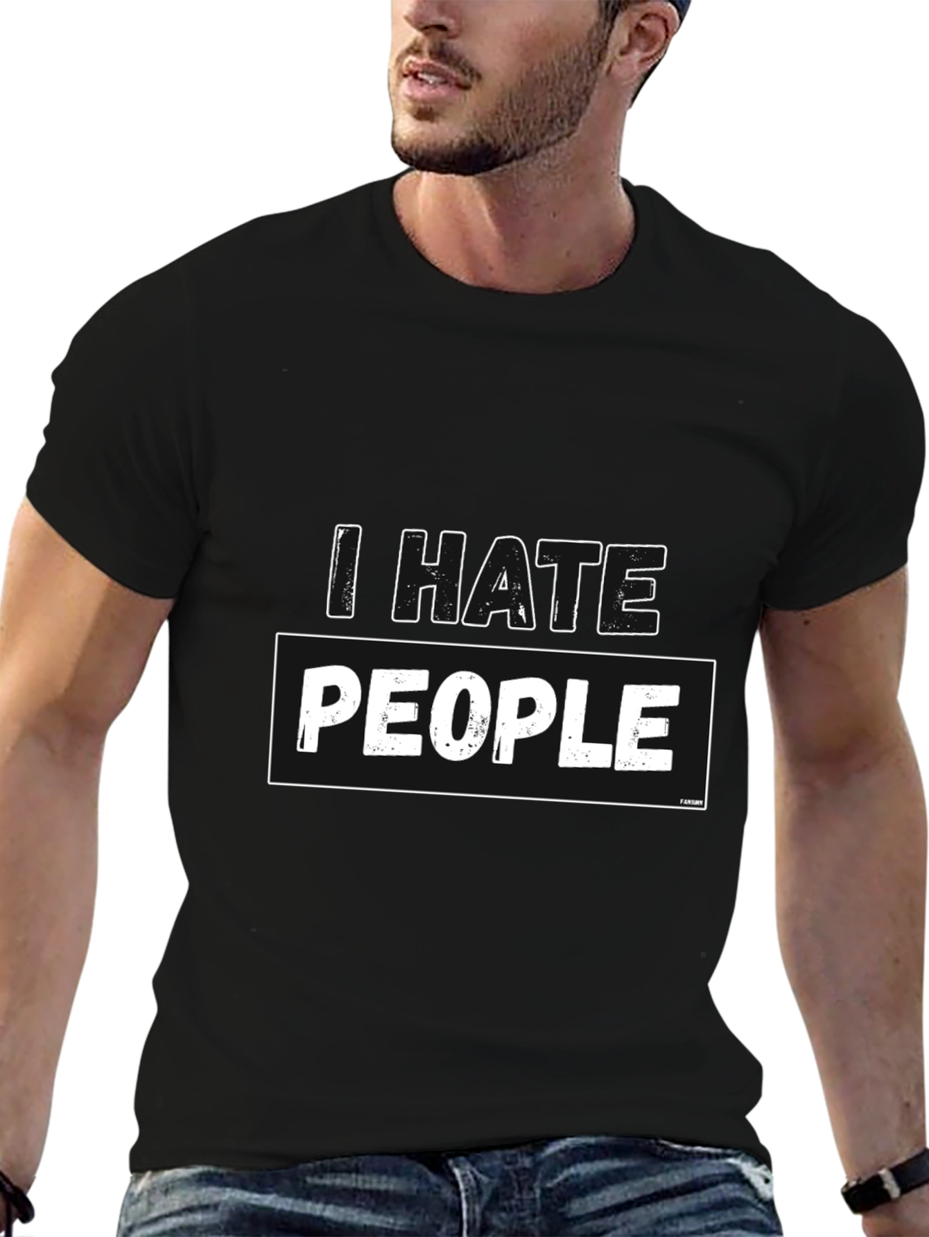 I Hate People Graphic Tee - Black Cotton T-Shirt