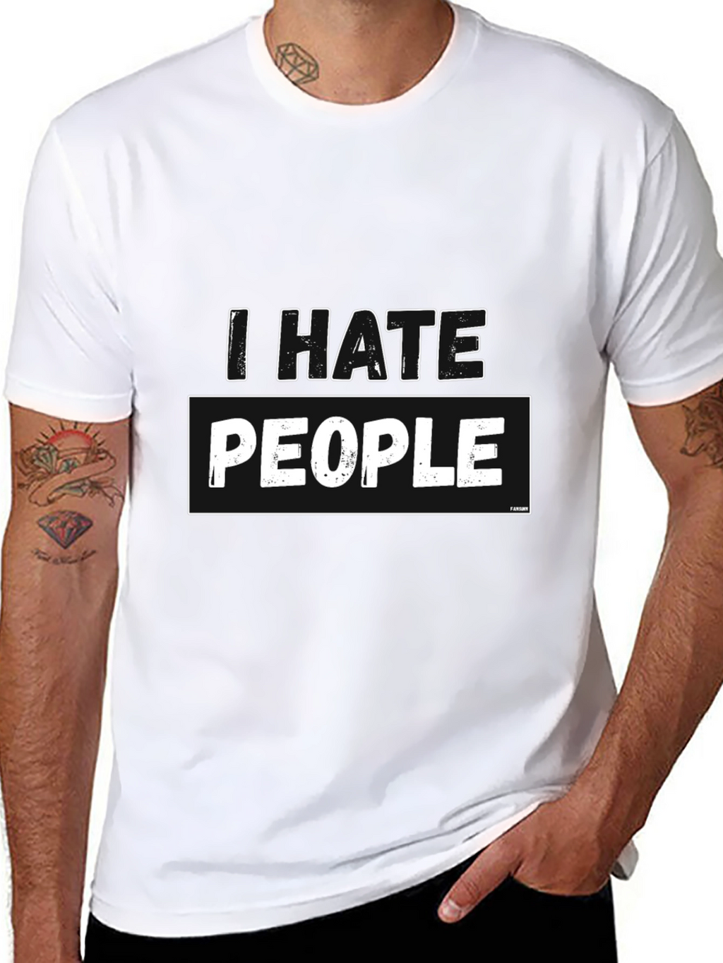 I Hate People Graphic Tee - Black Cotton T-Shirt