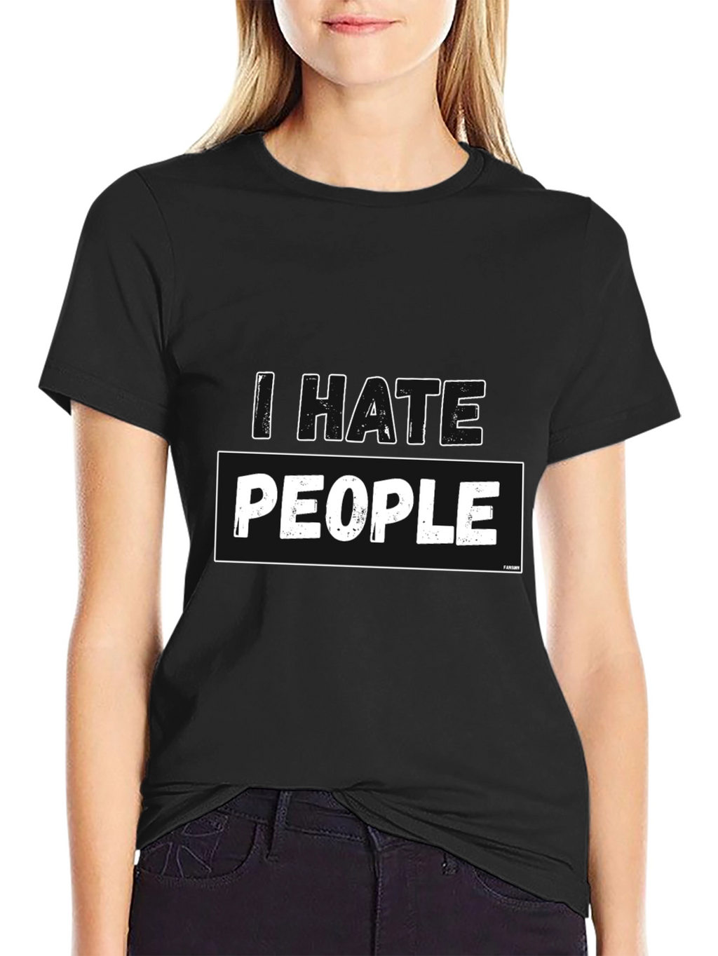 I Hate People Graphic Tee - Black Cotton T-Shirt