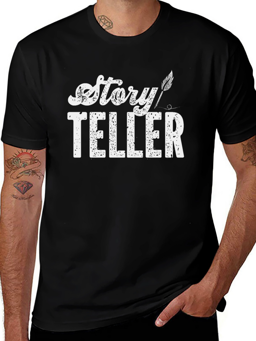 Story Teller Graphic T-Shirt - Black Cotton Tee