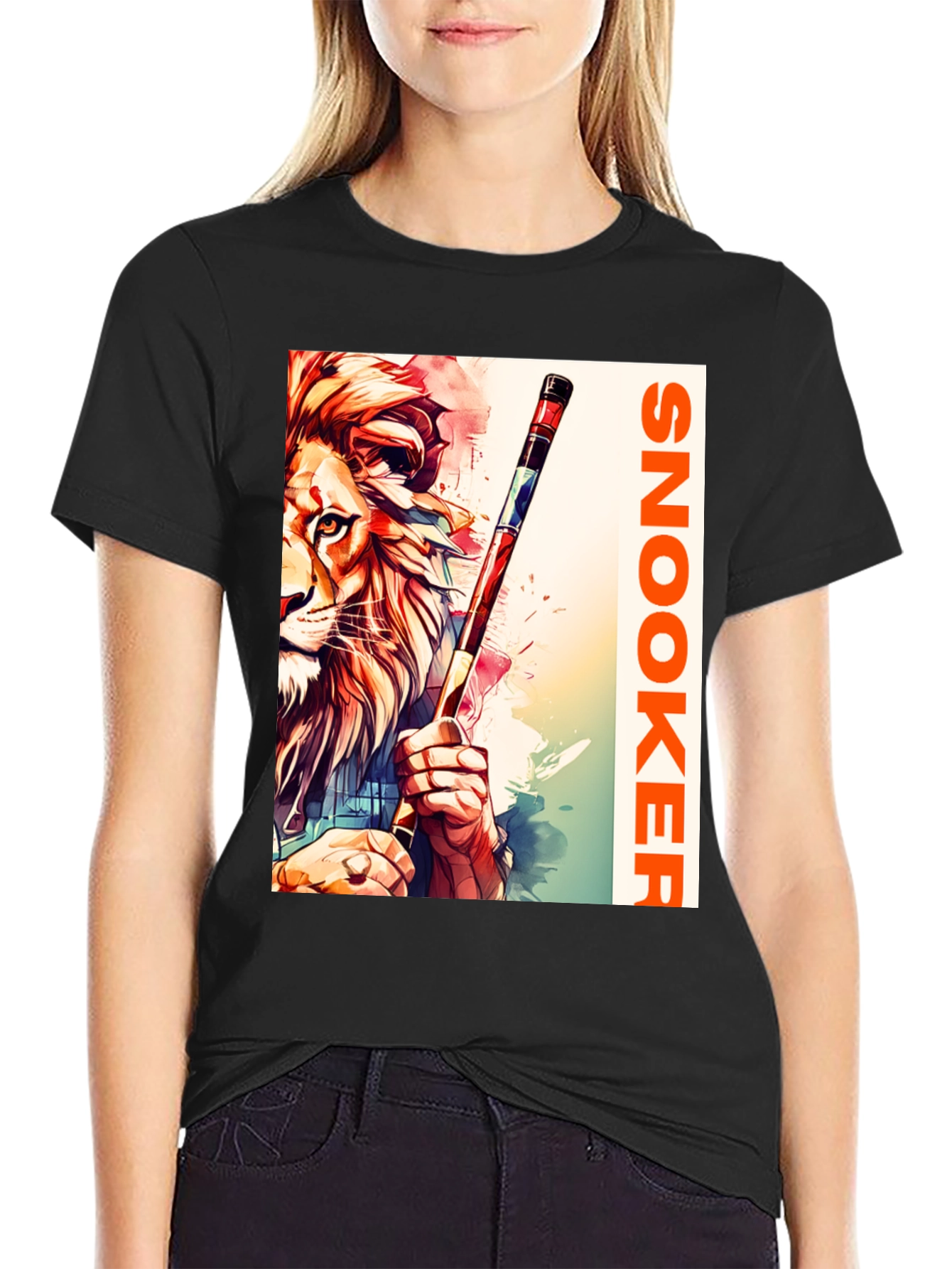 Snooker Lion Graphic Tee - Unique Design T-Shirt