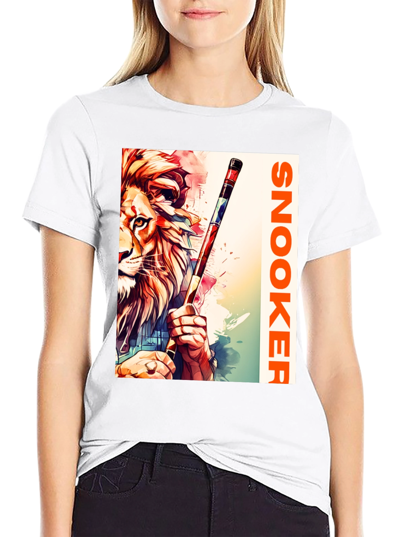 Snooker Lion Graphic Tee - Unique Design T-Shirt