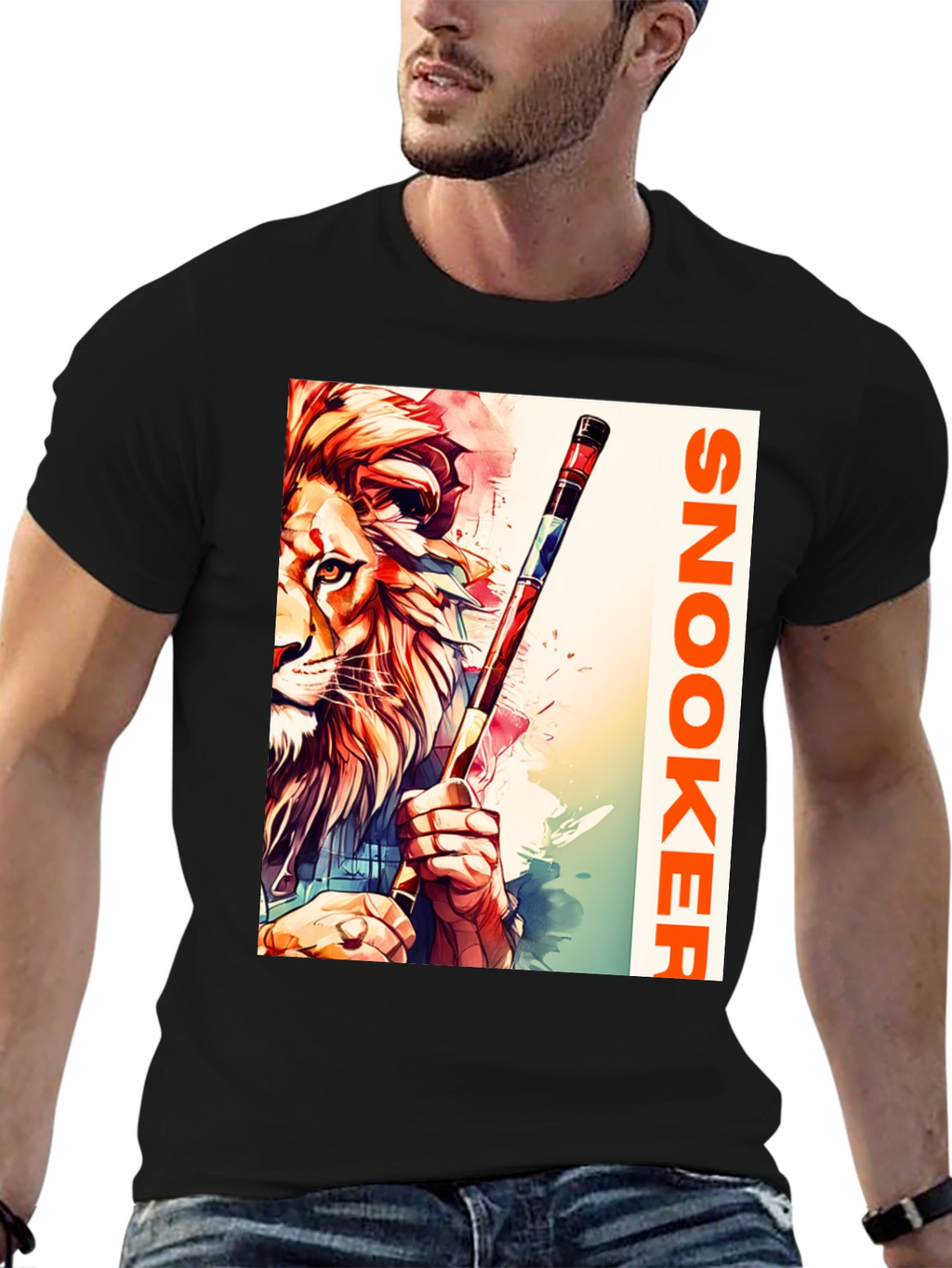 Snooker Lion Graphic Tee - Unique Design T-Shirt