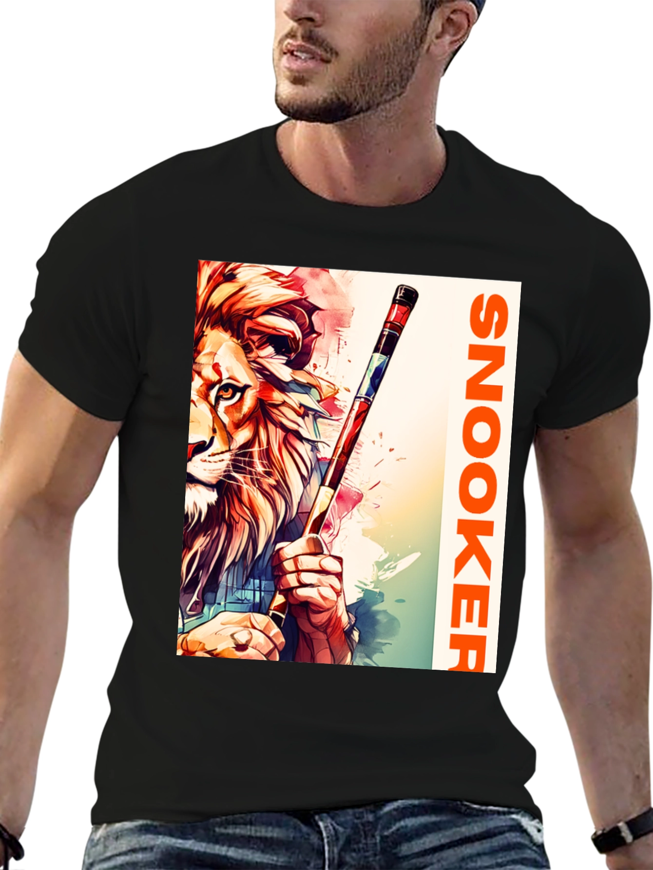 Snooker Lion Graphic Tee - Unique Design T-Shirt