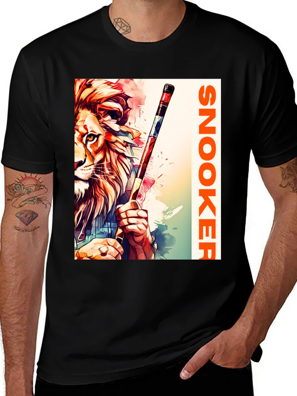 Snooker Lion Graphic Tee - Unique Design T-Shirt