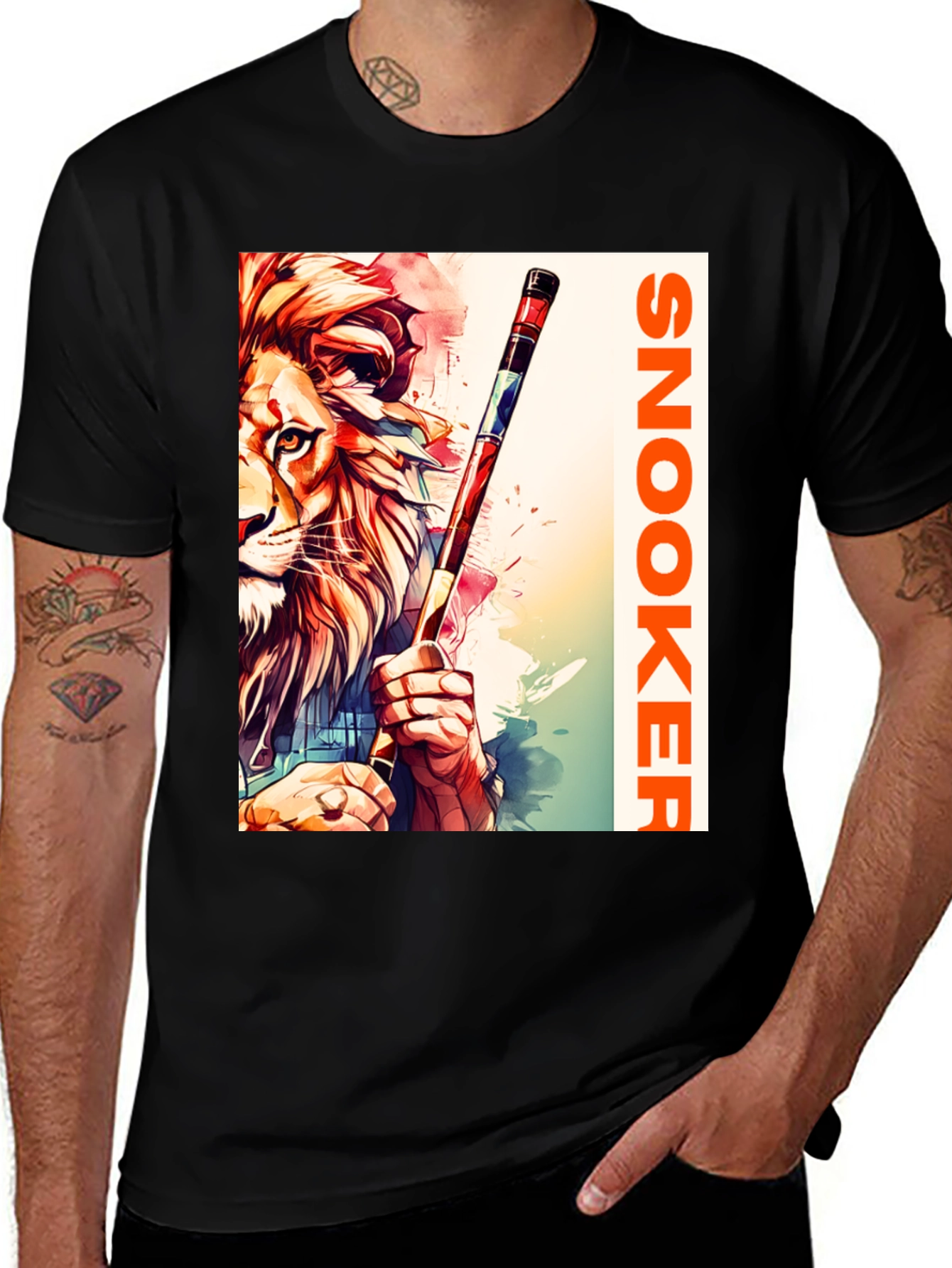 Snooker Lion Graphic Tee - Unique Design T-Shirt
