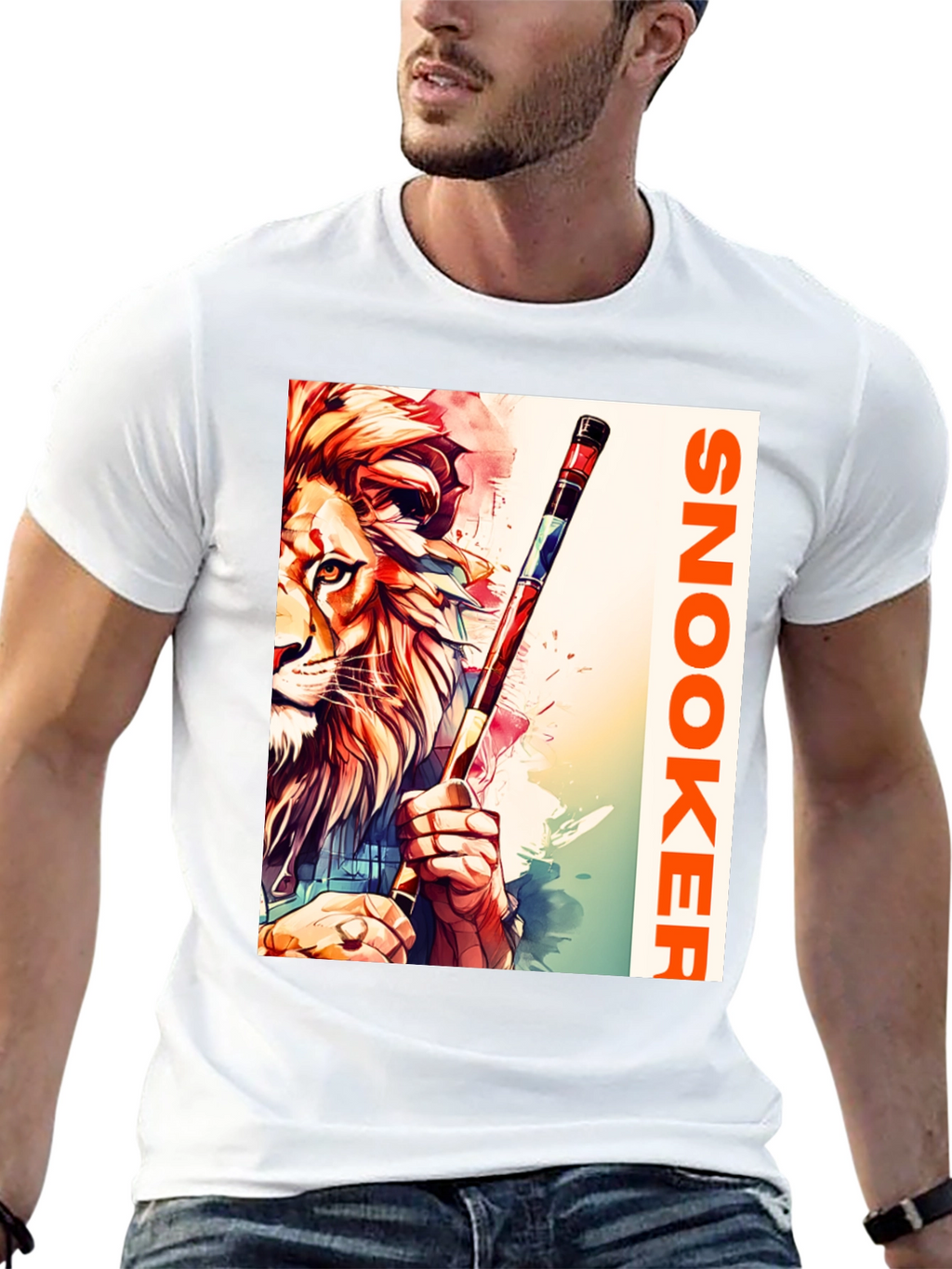 Snooker Lion Graphic Tee - Unique Design T-Shirt