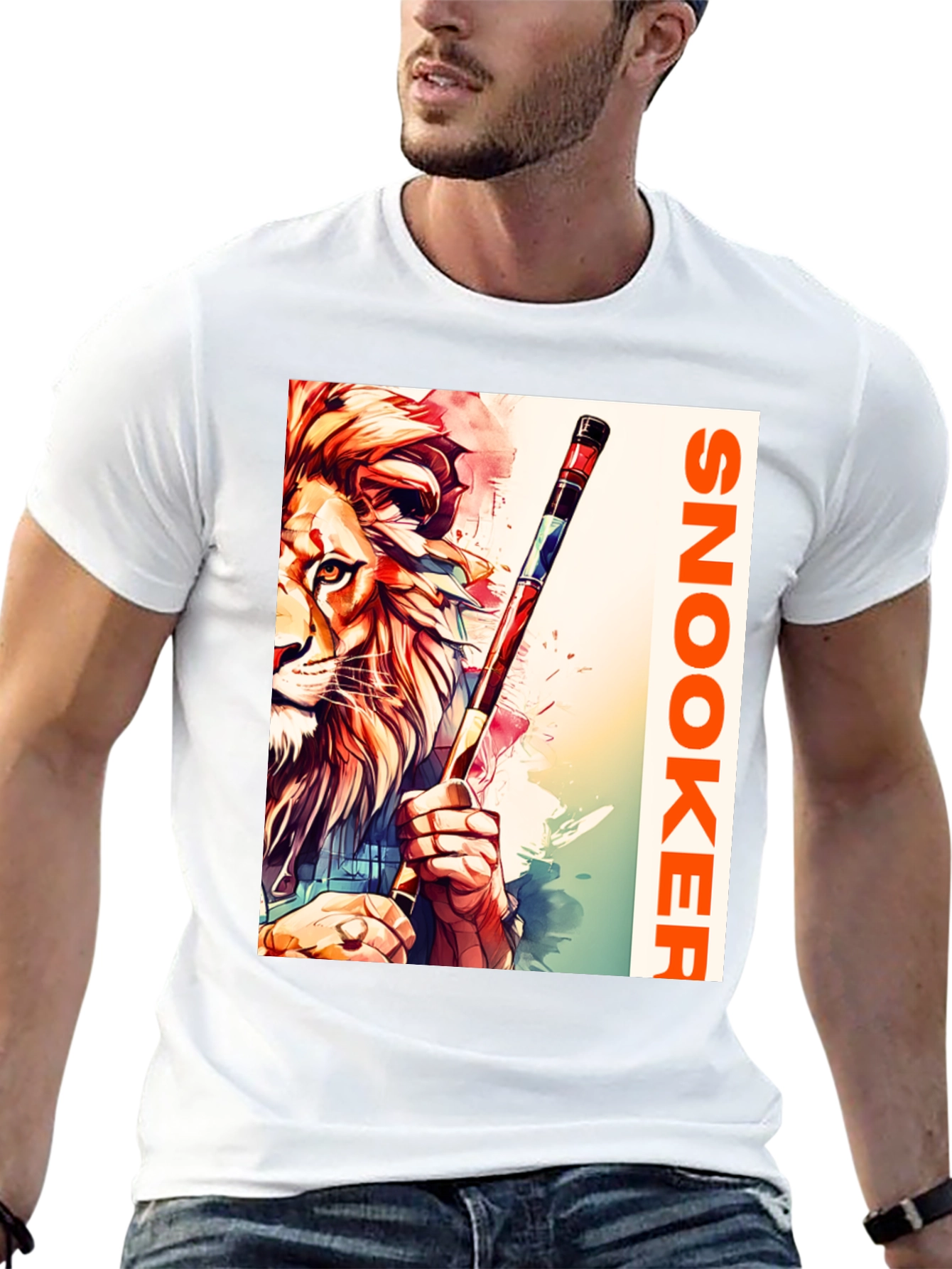 Snooker Lion Graphic Tee - Unique Design T-Shirt