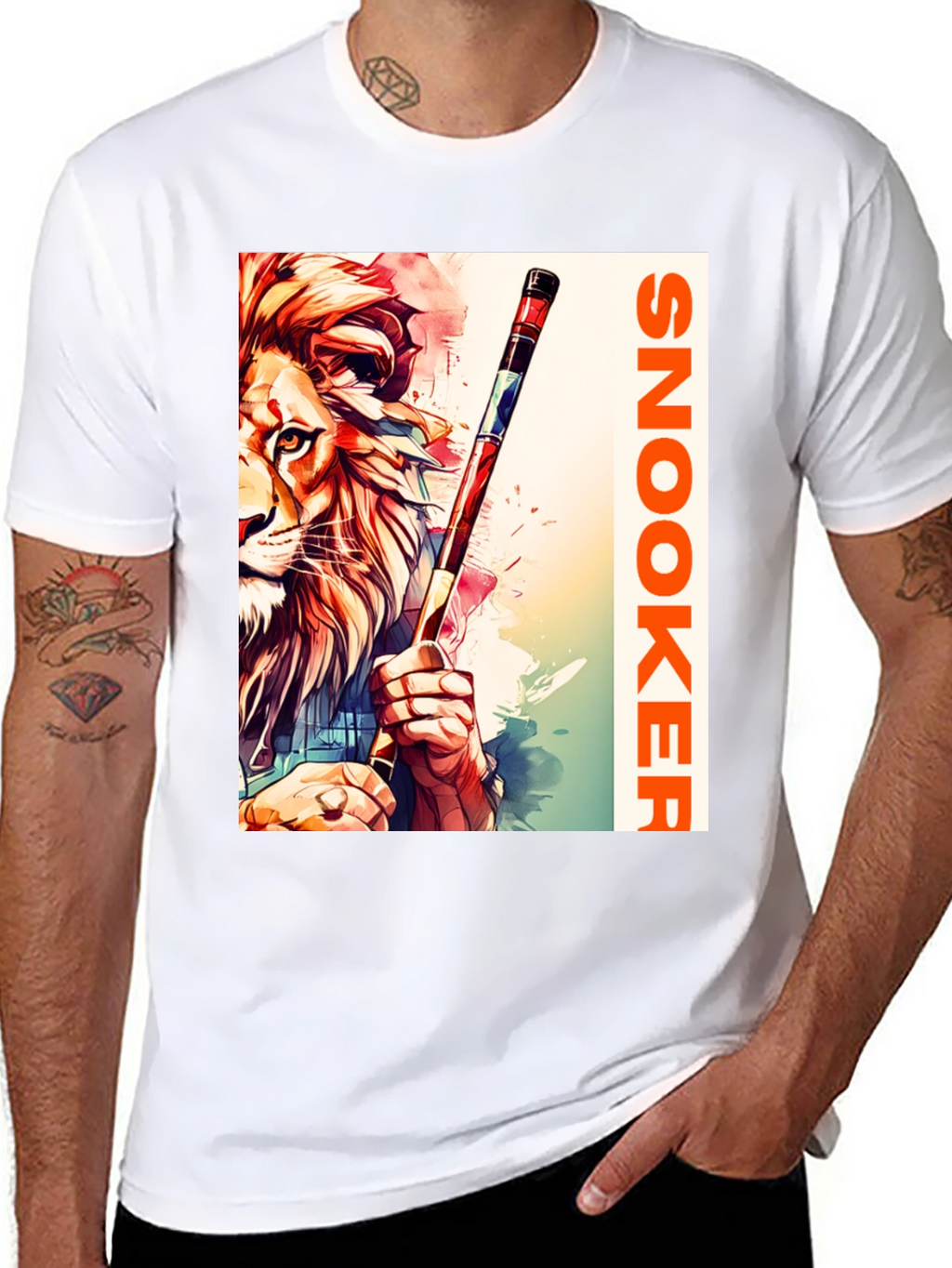 Snooker Lion Graphic Tee - Unique Design T-Shirt