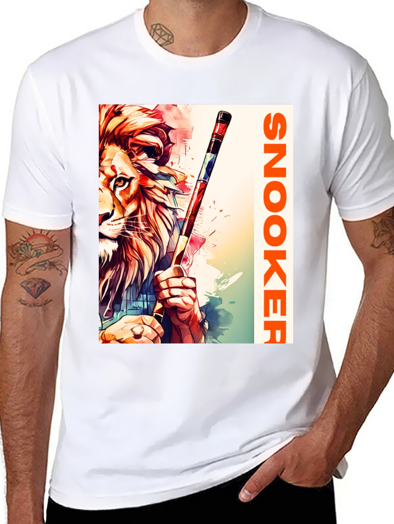 Snooker Lion Graphic Tee - Unique Design T-Shirt
